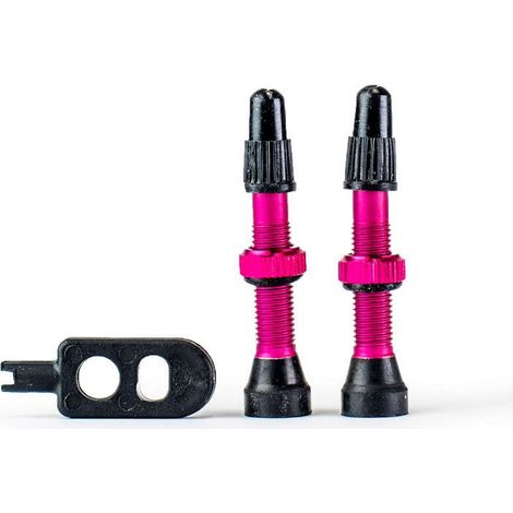 Válvulas tubeless Trezado rosas - 2 piezas con llave (1/2)