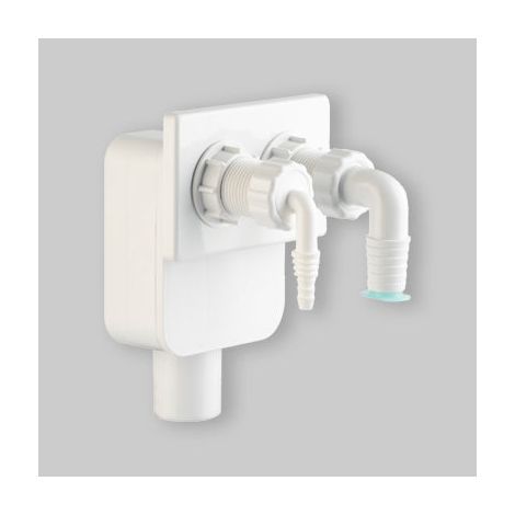 Siphon encastrable avec double raccordement pour lave-linge - sèche-linge Sortie Omp Ø 40 (1/4)
