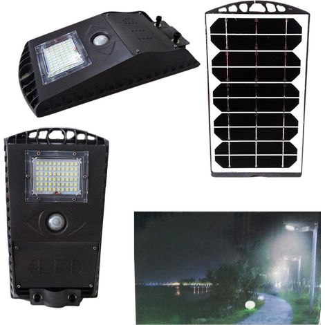 TrAdE Shop Traesio - Lampione Faro Faretto Solare Lampada 60 Led Smd Per Esterni 30w Pannello Solare - (1/5)