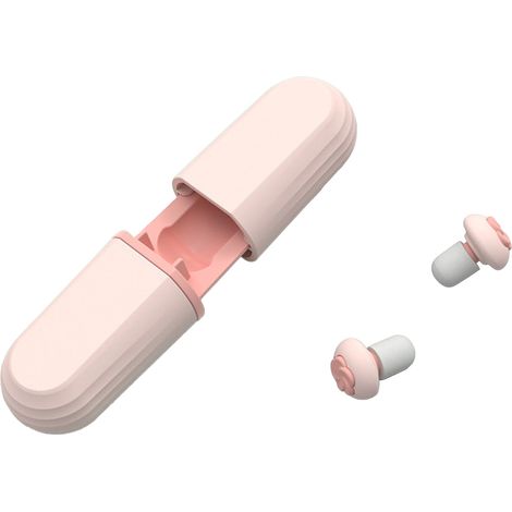 Lot de 6 paires de bouchons d'oreille antibruit en silicone réutilisables, roses, pour dormir et travailler. (1/5)