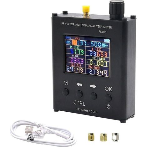 Analizador de antenas PS100 Medidor de ROE, probador de ROE de antena vectorial RF UV N1201SA con pantalla TFT de 2,4", 137,5 MHz 2700 MHz