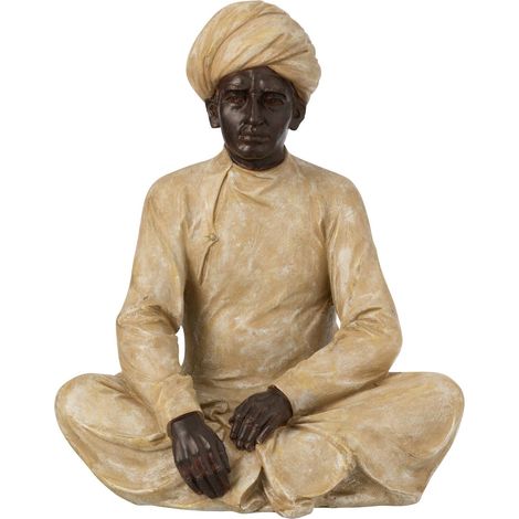 Décoration homme indien assis en résine (1/3)