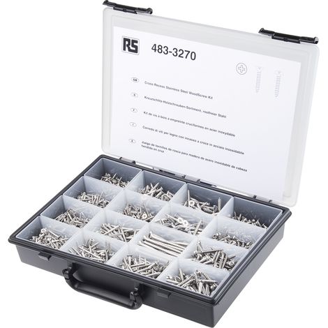 Kit de vis en Acier Inoxydable, 1250 pièces, Vis à bois, No. 10, No. 6, No. 8 ( Prix pour 1 Kit )