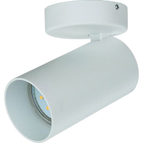 Spot petit Blanc H : 13 cm Ø 7 cm ajustable GU10 Plafonnier