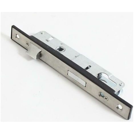 Serrure à encastrer monopoint de porte de jardin 85 mm en acier inoxydable- (1/2)
