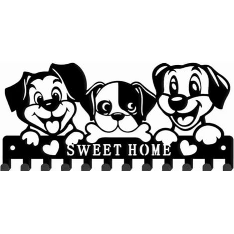 Llavero metálico personalizado para colgar en la pared, con diseño de perro, ideal para la entrada, el salón, el dormitorio, la cocina, el baño, etc. (1/4)