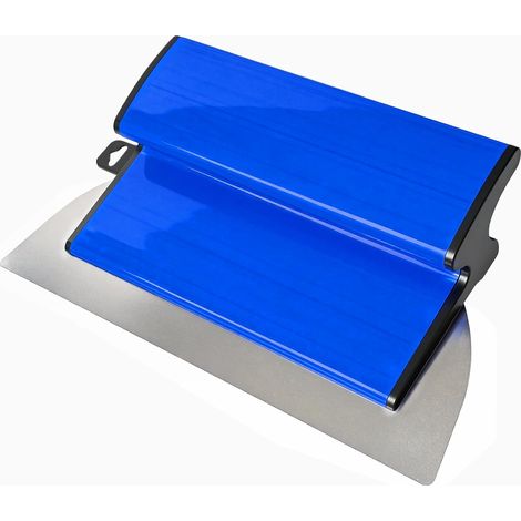 Spatola per superfici, utensile da spatola da 10 pollici/25 cm con impugnatura ergonomica a forma di Z e lama in acciaio inossidabile da 0,5 cm per intonacare, tappezzare e altro (blu) (1/5)