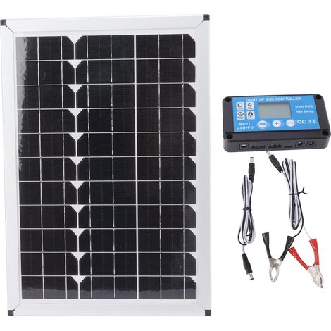 Kit de Panneau Solaire 100W E avec Contrôleur 20A 12V 24V pour le Camping en Voiture (1/5)
