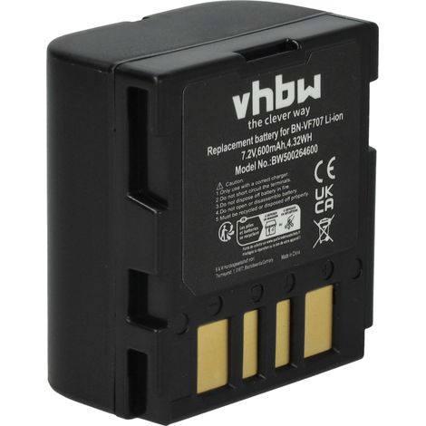 vhbw Akku kompatibel mit JVC GR-D650EX, GR-DF425E, GR-D645EG, GR-DF425, GR-DF420EX, GR-D650, GR-DF420 Videokamera Camcorder (600 mAh, 7,2 V, Li-Ion) (1/5)