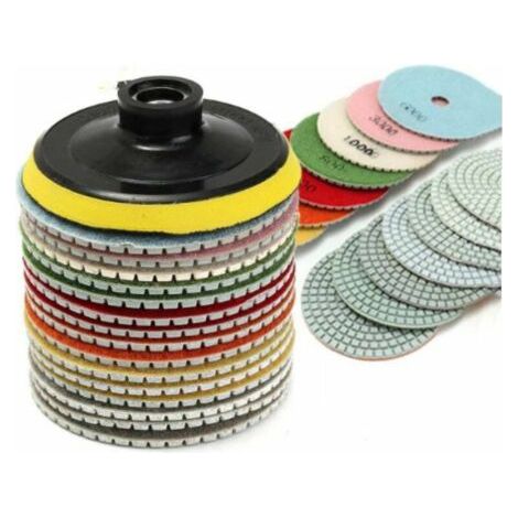 Disques de polissage diamantés humides et secs – Lot de 4 disques pour granit, marbre, béton – Résine imprégnée de diamant pour finition précise (1/5)