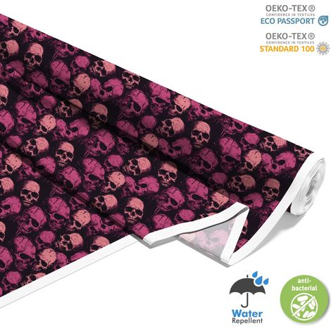 OUTDOOR DEKOSTOFFE OXFORD - Motiv der Schädel I DX4578