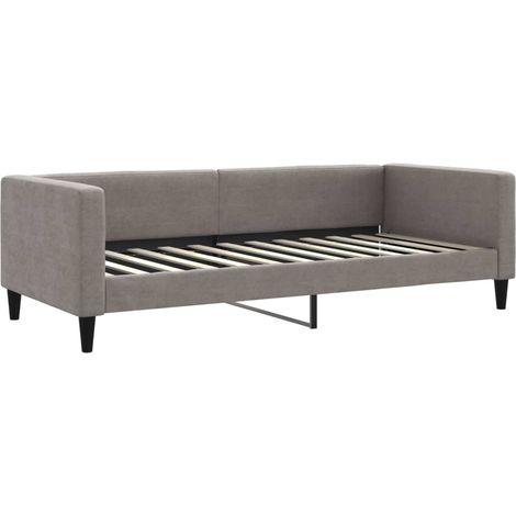 Lit simple,Lit adulte,Lit de repos taupe 90x200 cm tissu CFW48457 (1/5)