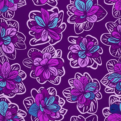 Outdoor dekostoffe oxford - Motiv Blumen auf einem lila I DX448 (1/5)