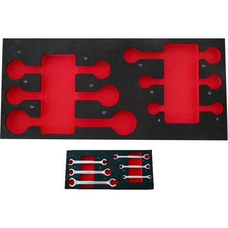 MODULO EVA VACIO PARA 6 LLAVES DE FRENO 6-24mm PARA CARRO DE HERRAMIENTAS (1/2)