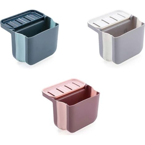 Panier d'égouttage suspendu à ventouse, passoire pliable pour évier, organisateur de rangement pour salle de bain et cuisine (1/4)