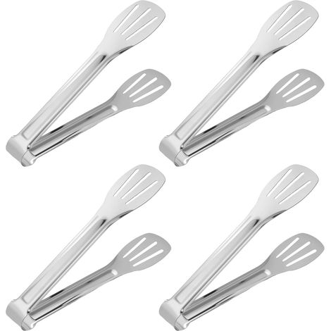 Ensemble de 4 pinces de cuisine en acier inoxydable, pinces à pâtisserie de 18 cm, antidérapantes, pour barbecues, salades, pâtisserie et réunions de famille (1/5)