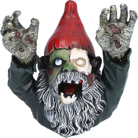 Statue de Nain Zombie Effrayante pour Jardin - Décoration Halloween Extérieure Sinistre (1/5)