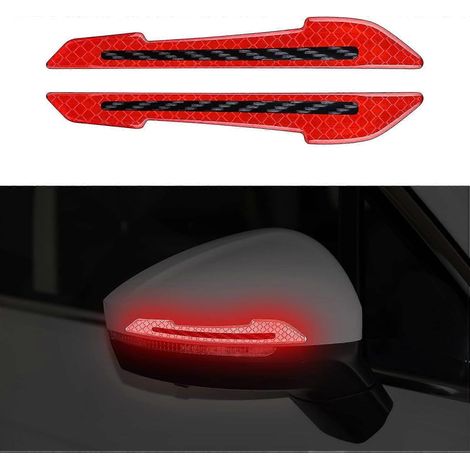 Universelle reflektierende Autoaufkleber, superreflektierende Rückspiegelaufkleber, Antikollisionsstreifen, reflektierende Warnaufkleber (2 Stück). (1/5)