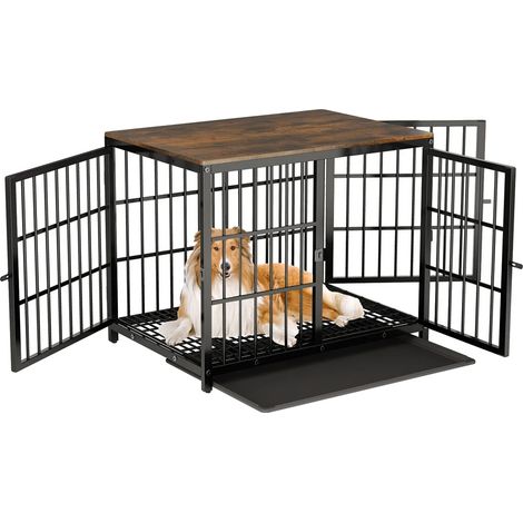 Caisse pour Chien, Design Extensible, Accès Facile, Noir-a, M-a (1/2)