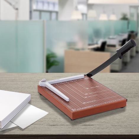 Taglierina per carta formato A4, capacità 12 fogli con righello guida, lama di taglio di precisione per uso domestico, 48x26,5x5 cm (1/5)