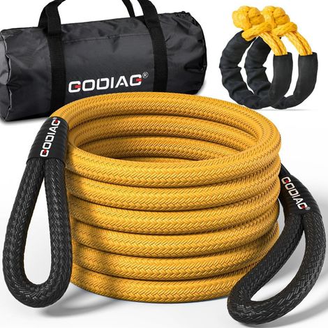 Câble de remorquage cinétique 6m 15000kg avec 2 manilles souples et sac de rangement (1/5)