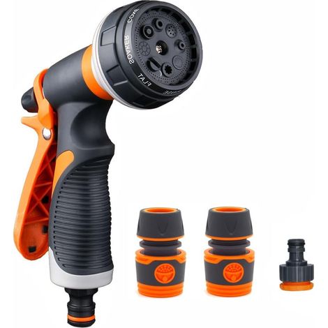 Pulverizador de jardín, pistola de riego con 8 modos, pistola de agua de alta presión para jardín. (1/5)