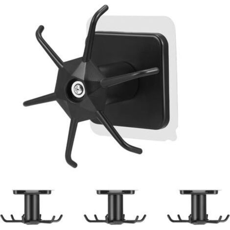 4 Pack 360° Rotating Kitchen Utensil Hooks, Self-Adhesive Utensil Holder Hooks, No-Drilling Storage Rack for Kitchen Utensils (1/5)