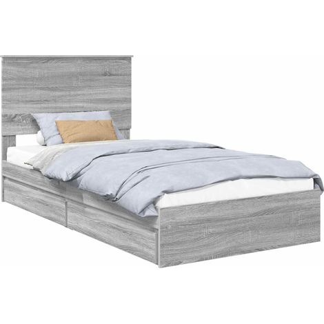 Maison Exclusive - Letto con Contenitore con testiera Grigio Sonoma 100 x 200 cm