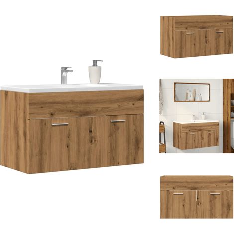Armoire lavabo de salle de bain chêne artisanal bois ingénierie - Armoire Lavabo De Salle De Bain - Armoires Lavabo De Salle De Bain - Placard Lavabo De Salle De Bain - Meuble Lavabo (1/5)
