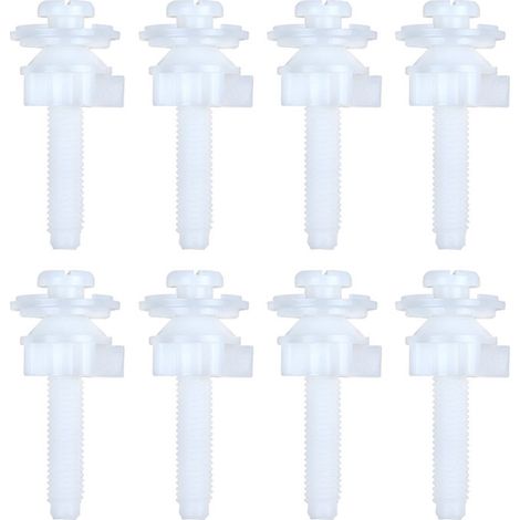 Sollbry Kit de 6 boulons de rechange pour siège de toilette-Plastique blanc–6,4 cm de long,Matériel de siège de toilette– Réparation et entretien (1/5)