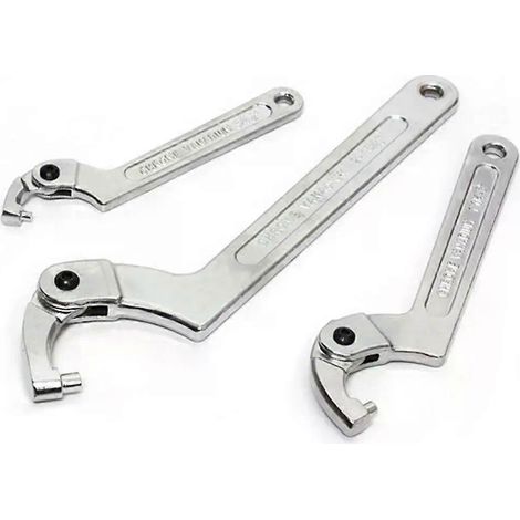 1 Stück verstellbarer Hakenschlüssel mit Vierkant-/Rundkopf aus CR-V-Stahl für Rundschrauben (19-51/32-76/51-120 mm) (1/4)