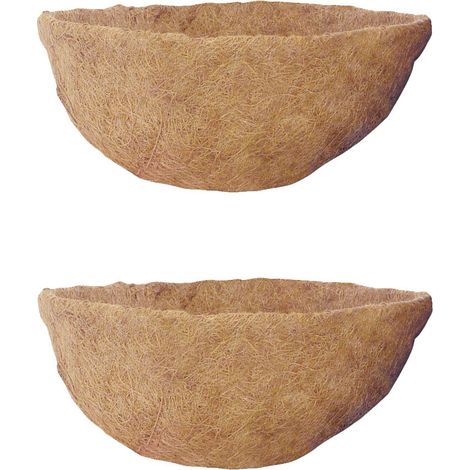 2 x Kingfisher 40cm 16 Inch Hanging Basket Coco Liner Replacement Flower Planter