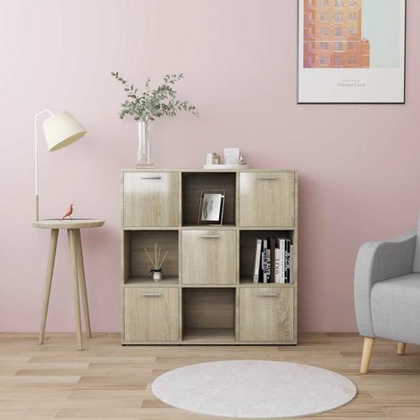 vidaXL Estantería madera contrachapada color roble Sonoma 90x30x90 cm (1/5)