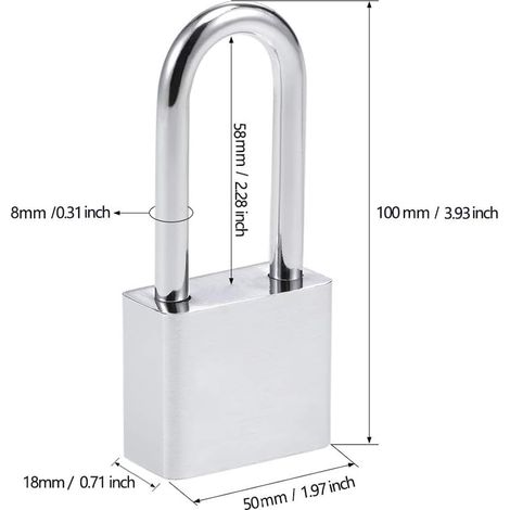 2 pièces Cadenas au sol 50 mm, boîtier en acier trempé, serrure extérieure pour casiers, garages, clôtures, jardins