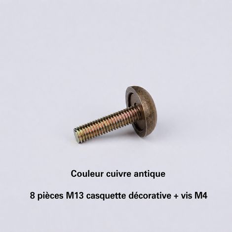 Cache-vis décoratifs en laiton 13 mm bronze antique avec vis M4, lot de 8 pièces13mm m4 bronze 3,2 × 1,3 × 3,2 cm 41 g – Livraison gratuite