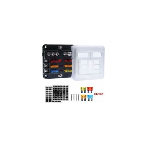 Houhence – Wasserdichter 4 x 6-fach Sicherungsblock – LED-Anzeige – 12 Stromkreise – 32 V Gleichspannung – Max. Belastung 20 A pro Stromkreis – Einfache Installation – Crezuo