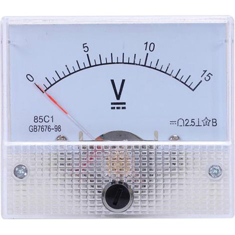 Voltmètre à courant continu à aiguille, 85C1, voltmètre analogique mécanique de panneau CC 0-15 V (1/5)