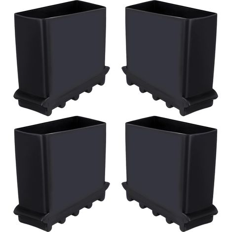 Embouts Escabeau - Lot de 4 - Caoutchouc Noir Robuste - Antidérapant et Protecteur - Pour Maison et Chantier - 6x6x2,8 cm (1/5)