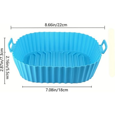 Lot de 5 Tapis en Silicone pour Friteuse à Air, Résistant à la Chaleur, Tapis Cuisson Four et Gril, Bleu Alimentaire (1/5)