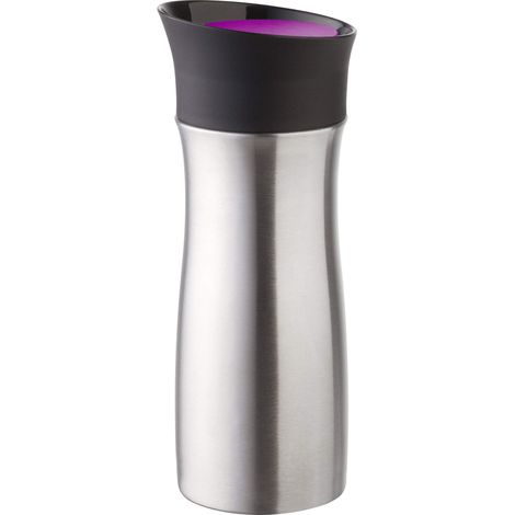 Gobelet Isotherme, Chaud 4 h et Froid 8 h, en Acier Inoxydable, incassable, Utilisation à Une Main, 100% étanche, Passe au Lave-Vaisselle, mûre, 0,3 l (1/5)