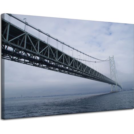 Stampa su tela Architettura Ponte Giappone 120x80 Asia Mare nella nebbia