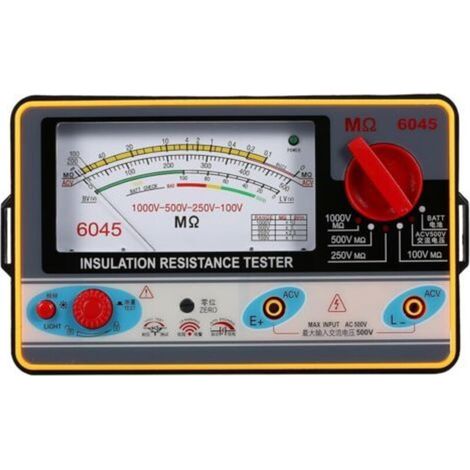 Testeur de résistance d'isolement numérique, 100 V/250 V/500 V/1 000 V, mégohmmètre, ohmmètre, mégohmmètre d'isolement, plage de mesure de 0 à 2 000 mΩ (1/5)
