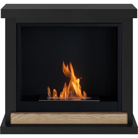 TAGU Cheminée bioéthanol - FreeFlame HAGEN - flamme réelle sans conduit - noire (1/4)