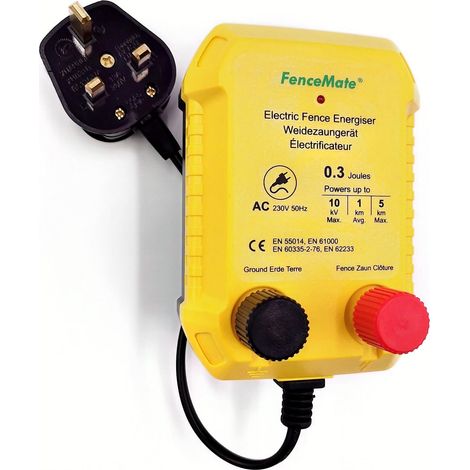 230 V Sortie 0,3 Joule 1 km Alimentation secteur Électrique Clôture Électrique pour protéger les animaux domestiques et la volaille, garder les rongeurs et les animaux nuisibles à (1/5)