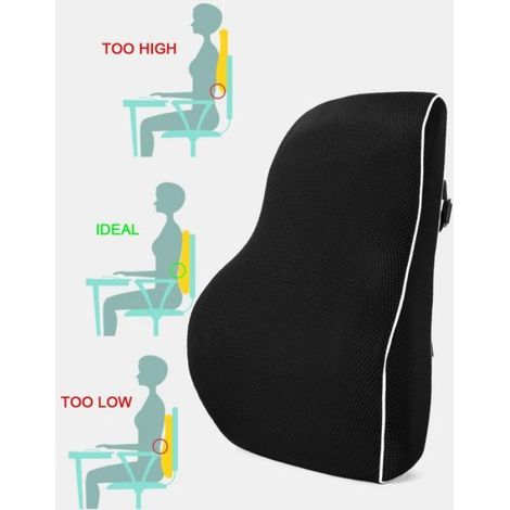 Coussin lombaire ergonomique - Mousse à mémoire de forme Taie en maille respirante - Bureau et canapé (1/5)