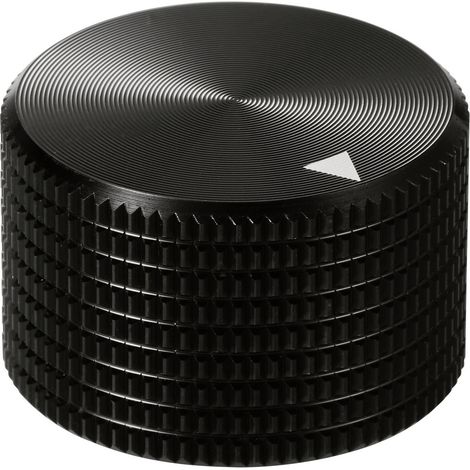 TRU COMPONENTS TC-11613808 Drehknopf mit Knopfmarkierung Schwarz (Ø x H) 25 mm x 16 mm Aluminium 1 (1/4)