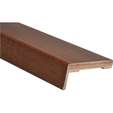 20 COPRIFILI PORTA MOSTRINA sp.mm10x70x2250 con ala mm25 RIVESTITO NOCE SCURO