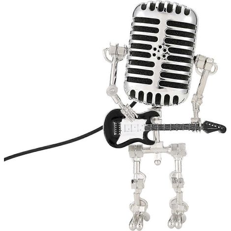 Tischlampe mit Robotermikrofon, schwarzes Gitarren-Nachtlicht (1/5)