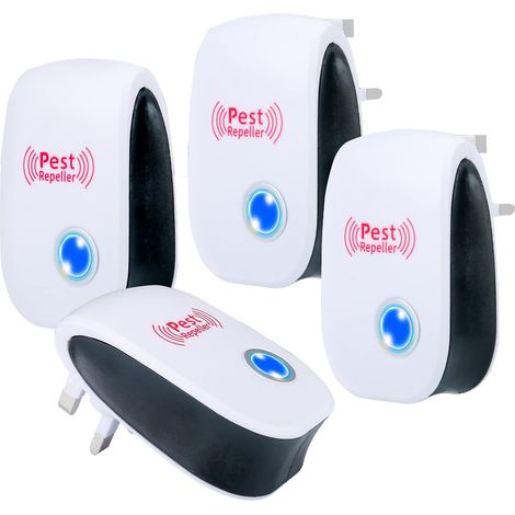 4 répulsifs ultrasoniques anti-nuisibles, prise électrique, dispositif électronique contre insectes araignées moustiques mouches, efficace (1/5)