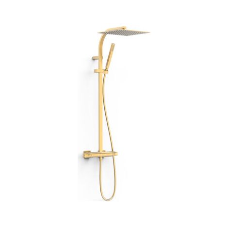 Ensemble de robinet thermostatique mural à 2 voies pour douche Or Mat 24K - TRES 19039305OM